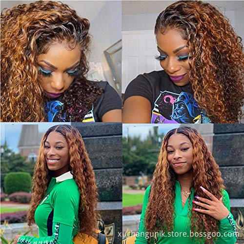 Uniky 1B/30 Lace Front Wig Human Hair Ombre Lace Front Wigs Human Hair Pre Plucked Afo Kinky Curly Lace Closure